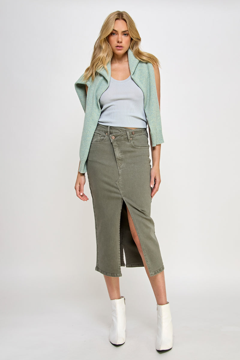 CROSSOVER MIDI SKIRT