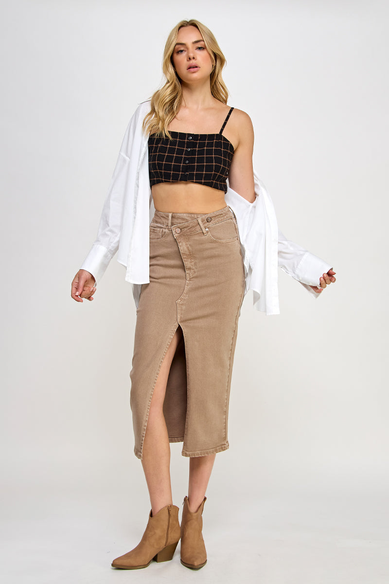 CROSSOVER MIDI SKIRT