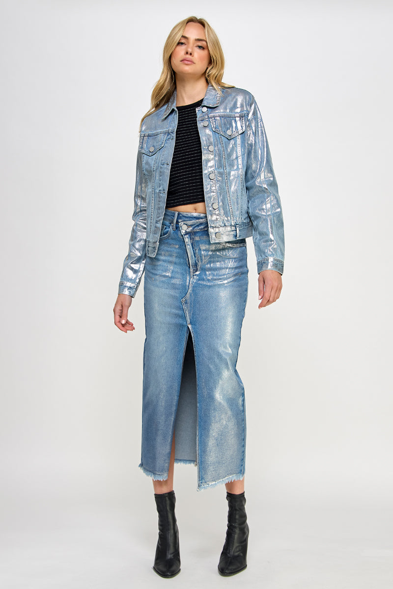 CROSSOVER METALLIC MAXI SKIRT