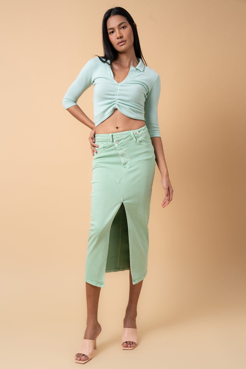 CROSSOVER MIDI SKIRT