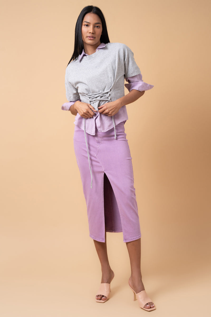 CROSSOVER MIDI SKIRT