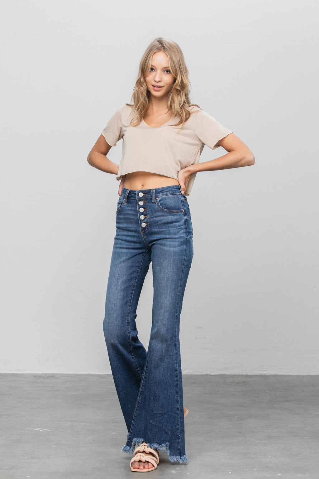 Novelty Button Down Wide Flare - Insanegene.com