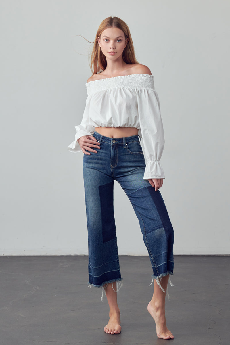 Lori Mid-Rise Crop Flare Jeans - Insanegene.com