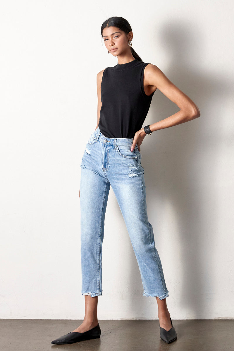 High Rise Girlfriend Jeans