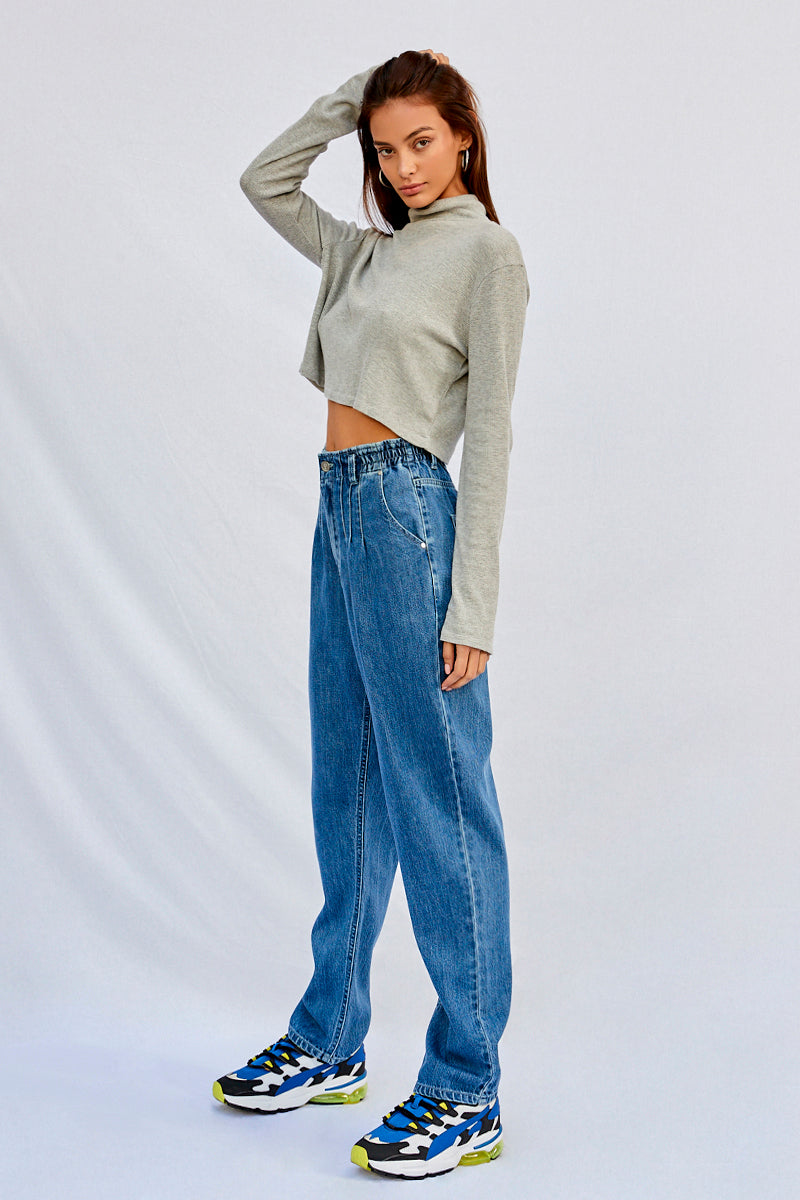 High Rise Pleated Mom Jeans - Insanegene.com