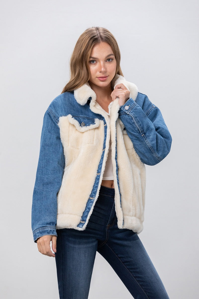 Be the Boss Sherpa Denim Jacket - Insanegene.com