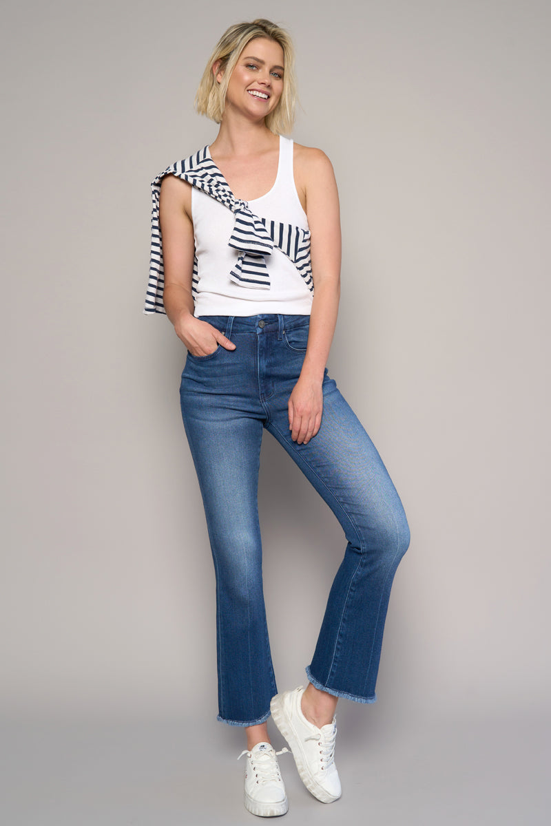 Monday Morning High Rise Crop Boot Jeans - Insanegene.com