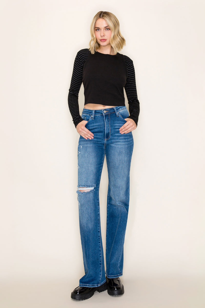 High Rise Relaxed Straight