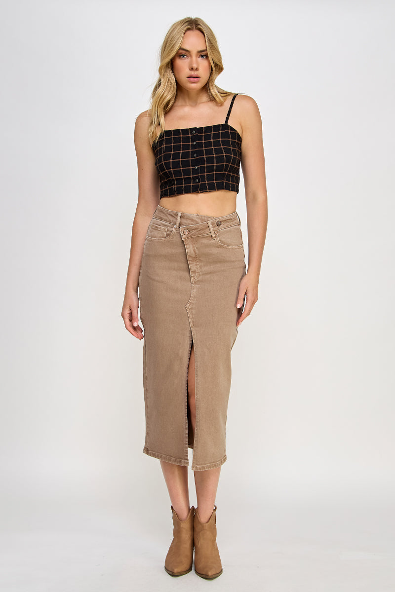 CROSSOVER MIDI SKIRT