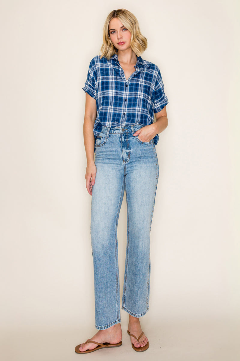 HIGH RISE STUDDED STRAIGHT