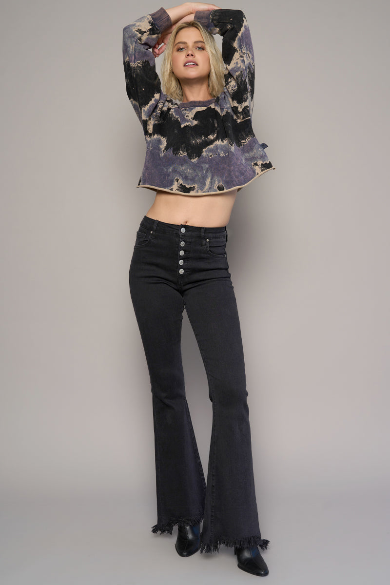 Fly to the Sky Cropped Slim Straight Jeans