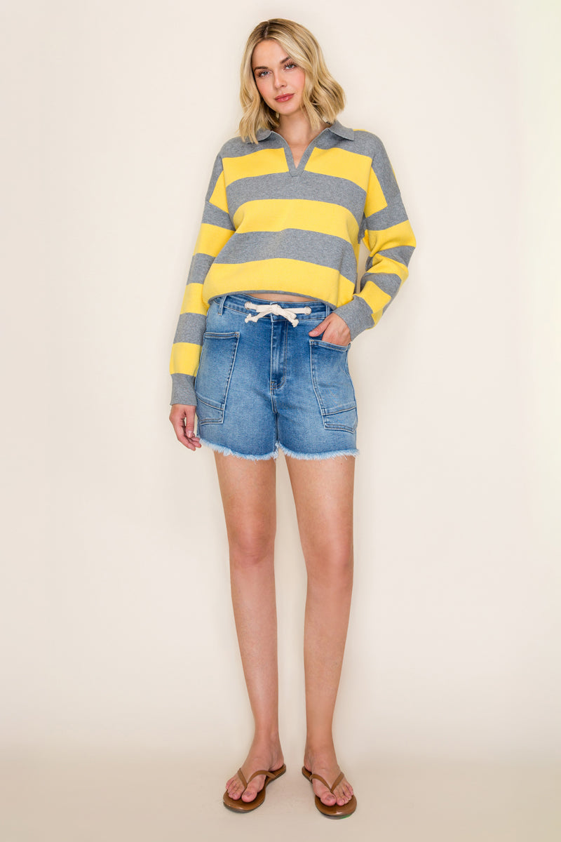 DRAWSTRING TIE WAIST SHORTS