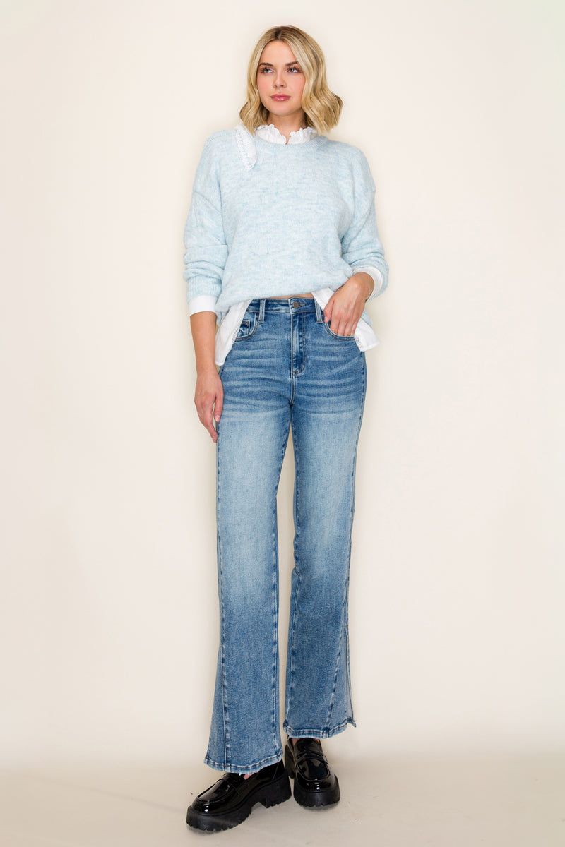 HIGH RISE SIDE SLIT WIDE LEG