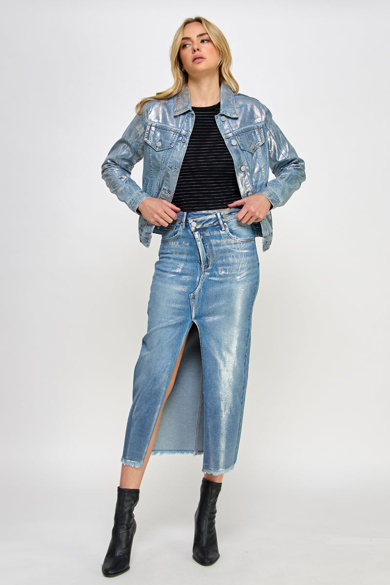 CROSSOVER METALLIC MAXI SKIRT