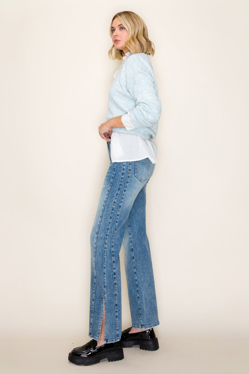 HIGH RISE SIDE SLIT WIDE LEG