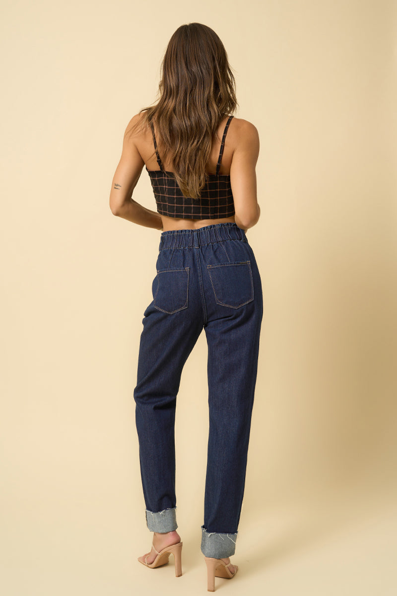 Insane High Waisted Slouchy Denim Pants - Insanegene.com