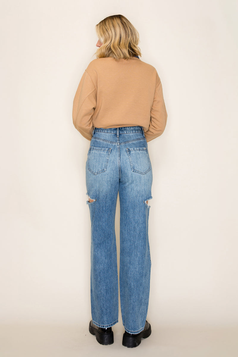 High Rise Destroyed Wide Leg