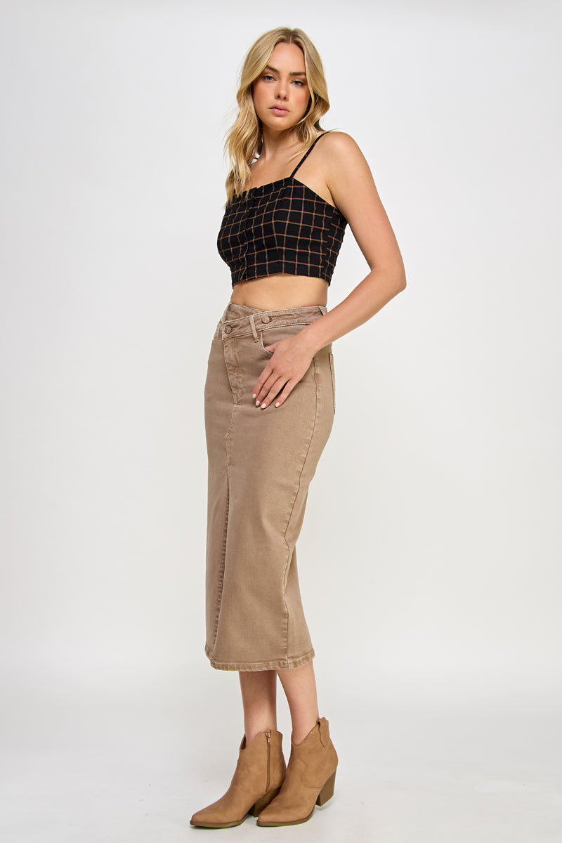 CROSSOVER MIDI SKIRT
