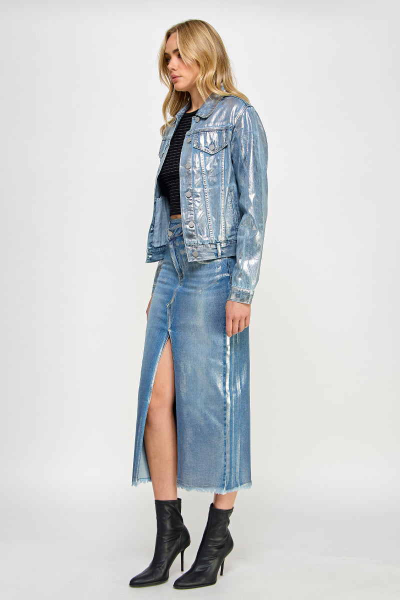 CROSSOVER METALLIC MAXI SKIRT