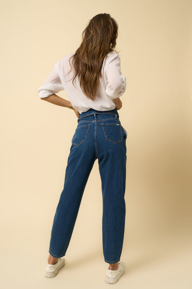 Insane High Rise Flap Waisted Relaxed Jeans - Insanegene.com