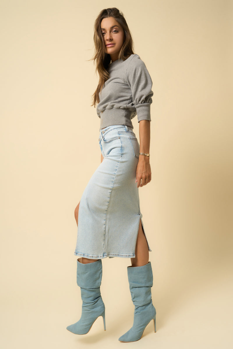 CROSSOVER MIDI SKIRT 