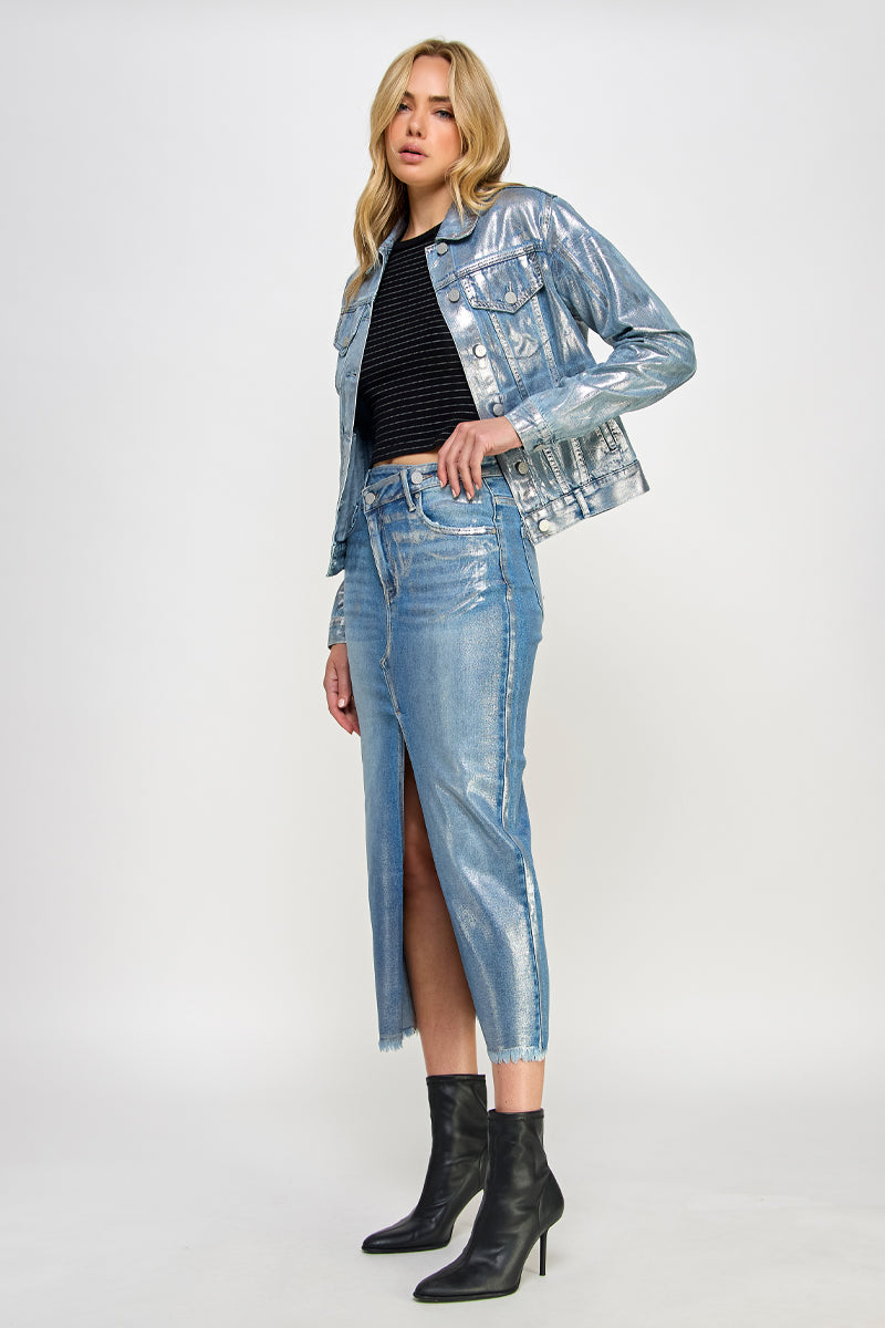 CROSSOVER METALLIC MAXI SKIRT
