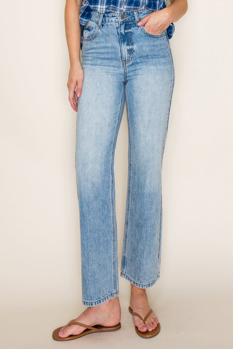 HIGH RISE STUDDED STRAIGHT