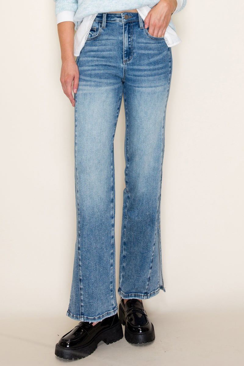 HIGH RISE SIDE SLIT WIDE LEG