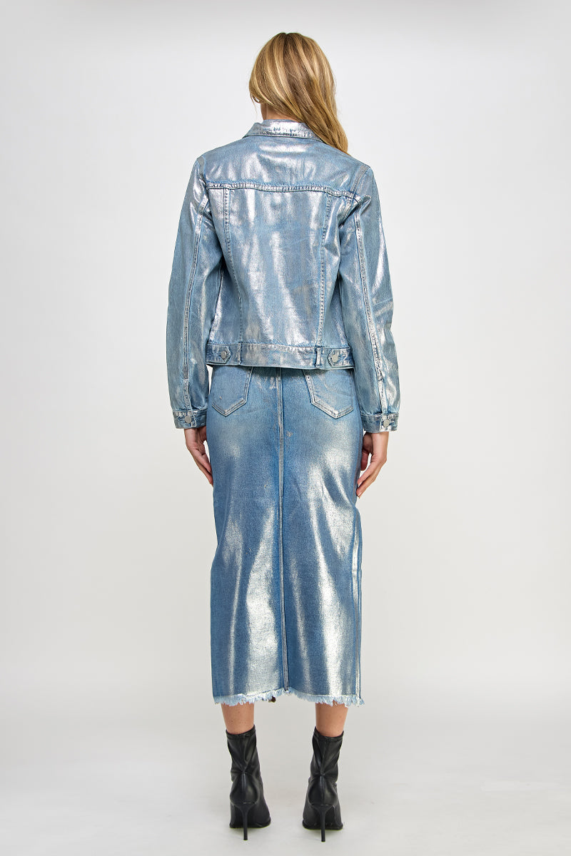 CROSSOVER METALLIC MAXI SKIRT