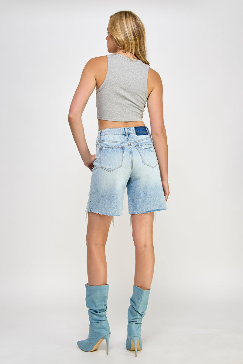 HIGH RISE RELAXED BERMUDA SHORTS