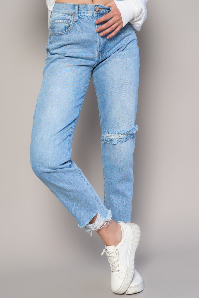 Experimental Trend Tapered Jeans