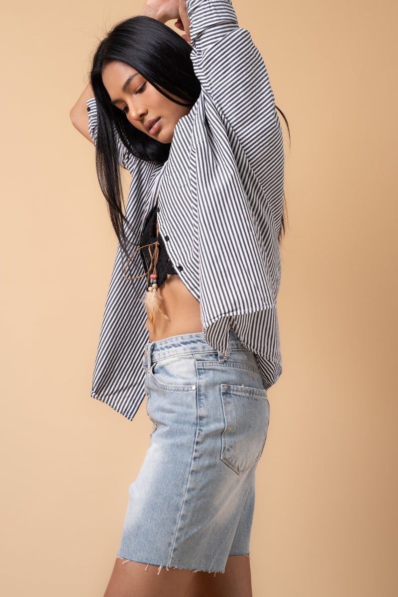 High Rise Bermuda Shorts