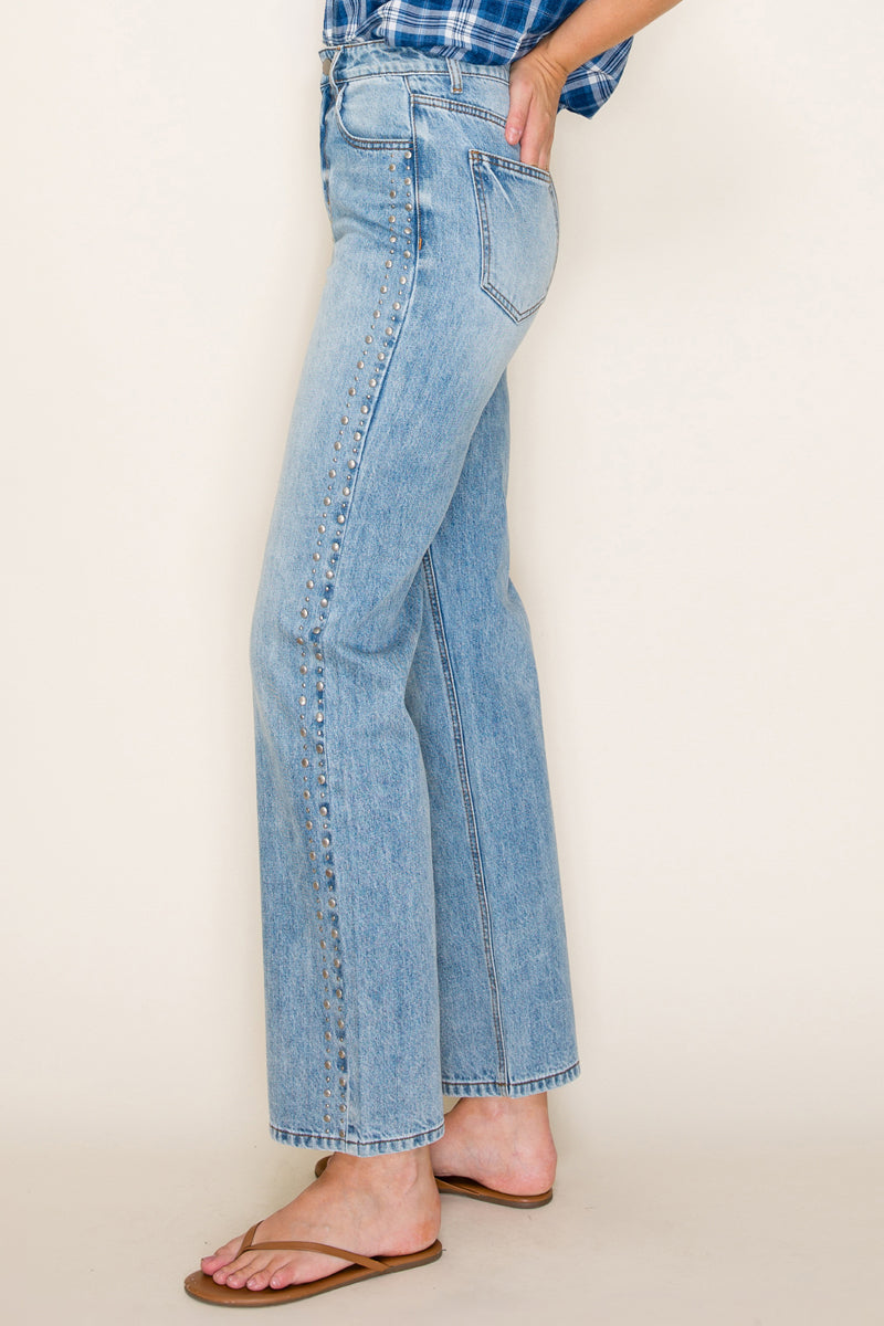 HIGH RISE STUDDED STRAIGHT