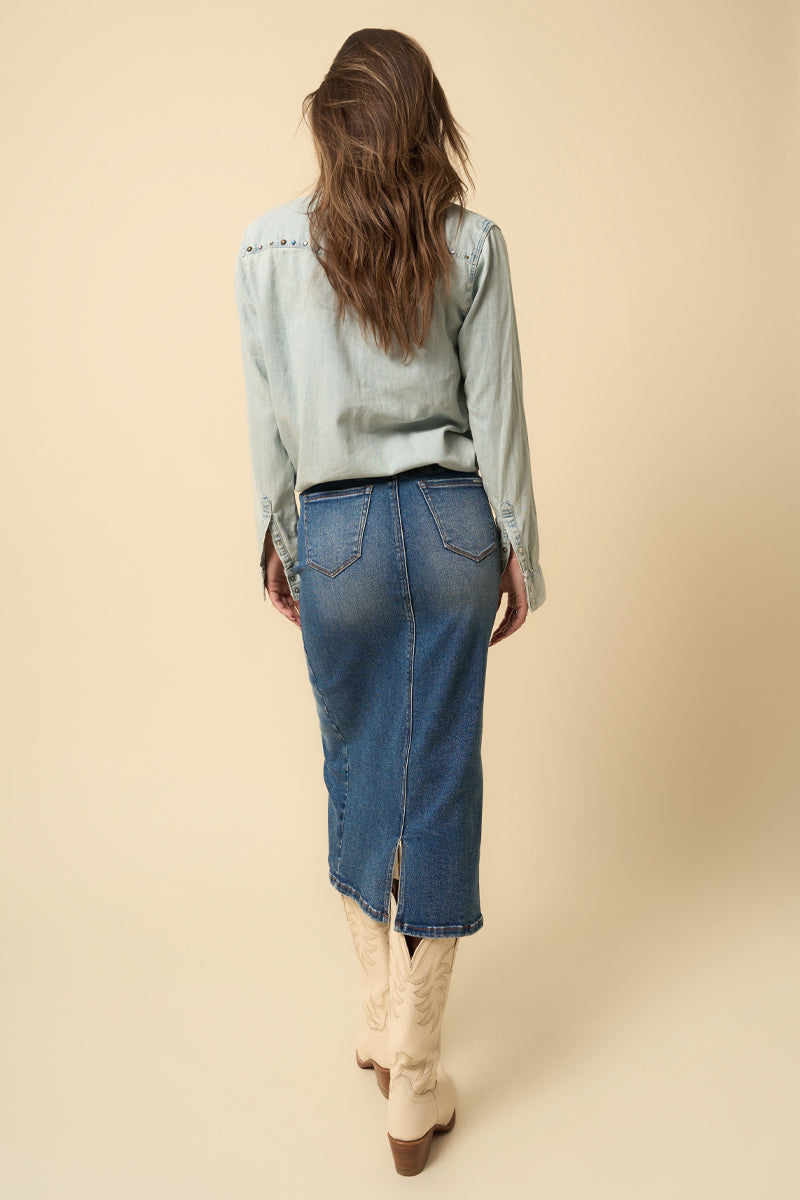 CROSSOVER MIDI SKIRT 