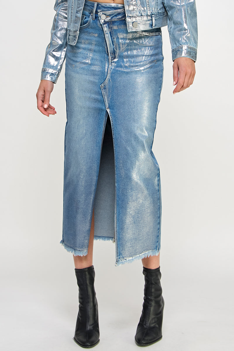 CROSSOVER METALLIC MAXI SKIRT