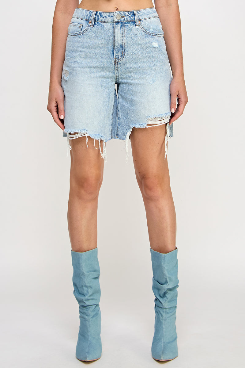 HIGH RISE RELAXED BERMUDA SHORTS