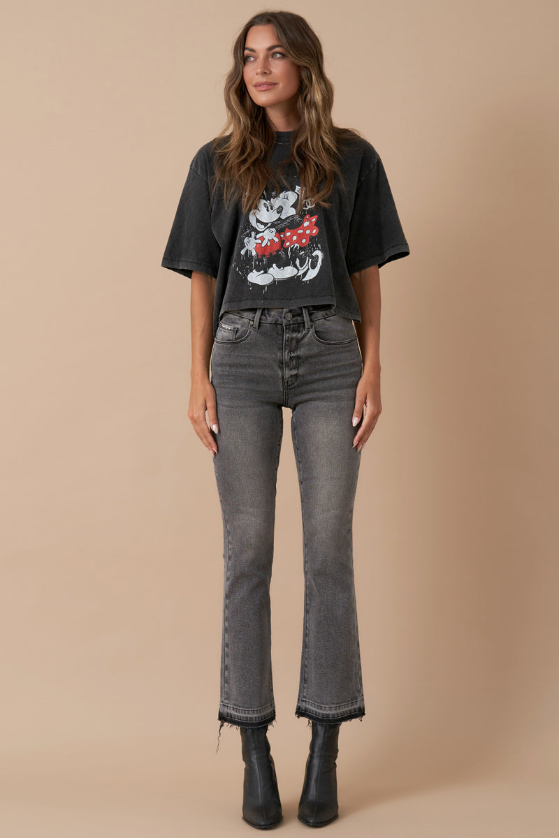 High Rise Crop Boot Denim 