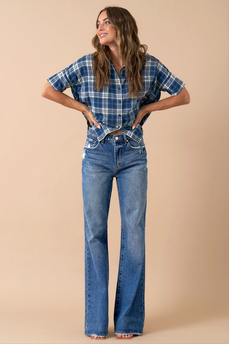 High Rise Relaxed Boot Cut Denim 