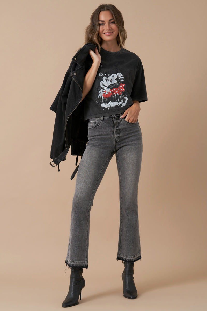 High Rise Crop Boot Denim 