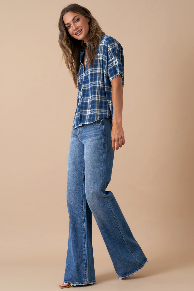 High Rise Relaxed Boot Cut Denim 