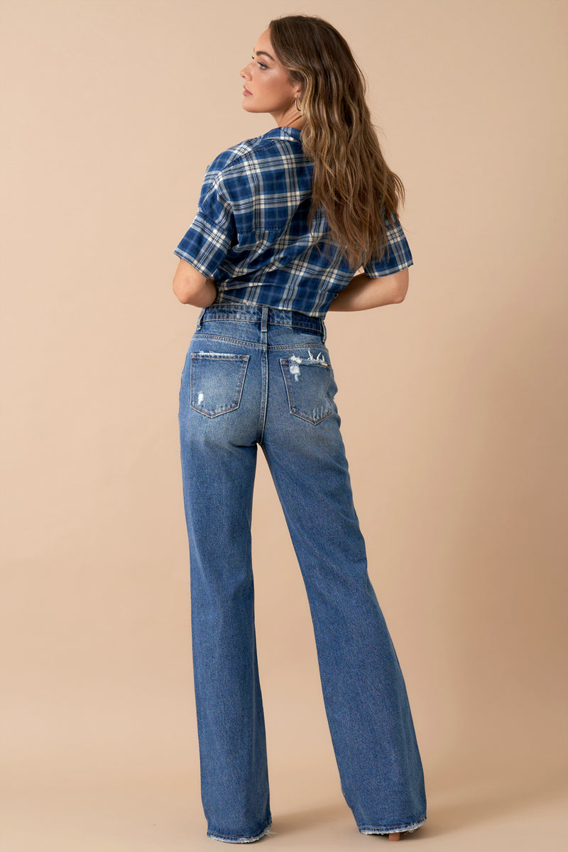 High Rise Relaxed Boot Cut Denim 