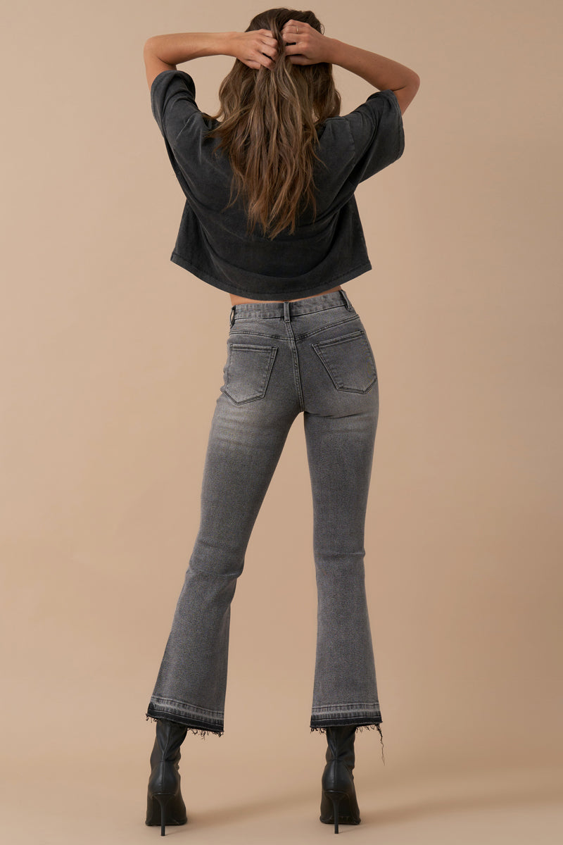 High Rise Crop Boot Denim 