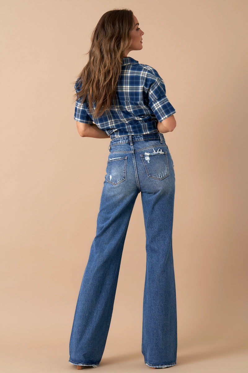 High Rise Relaxed Boot Cut Denim 