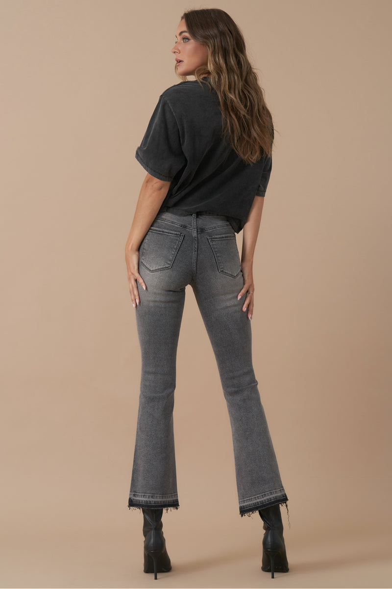High Rise Crop Boot Denim 