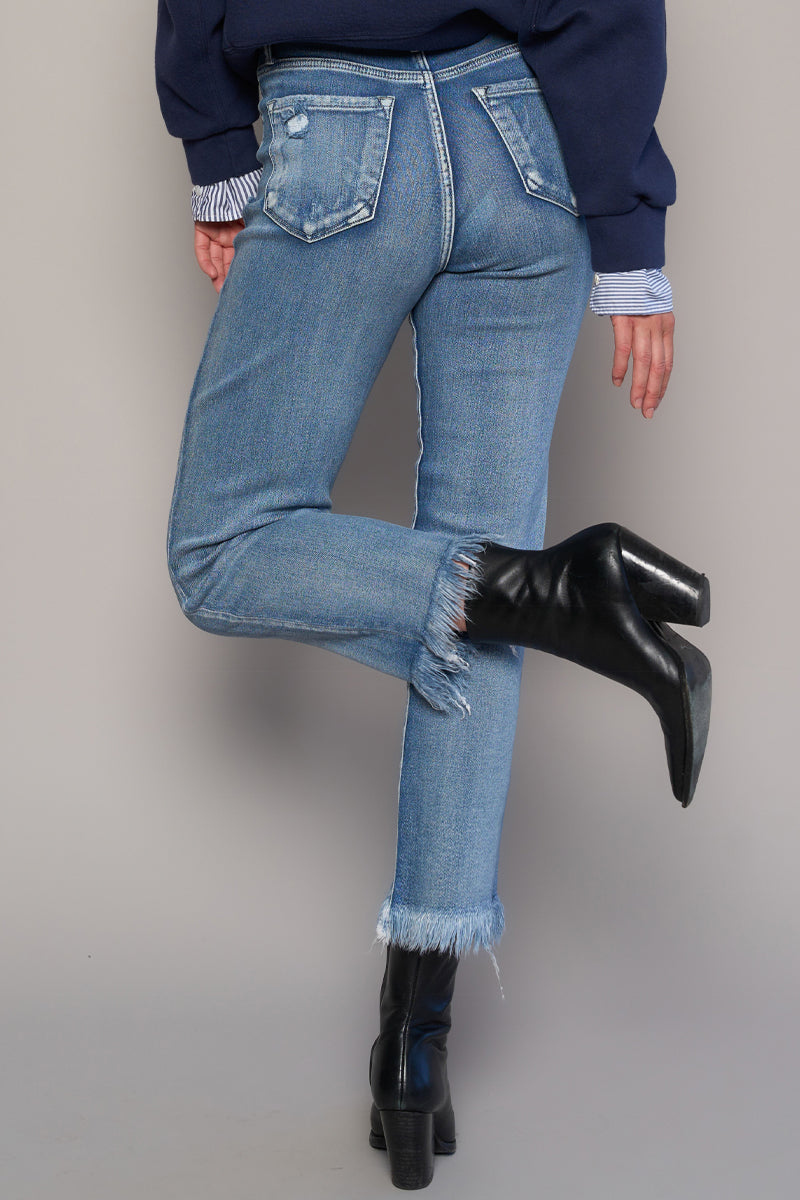 Watch me Fly Frayed Straight Jeans - Insanegene.com