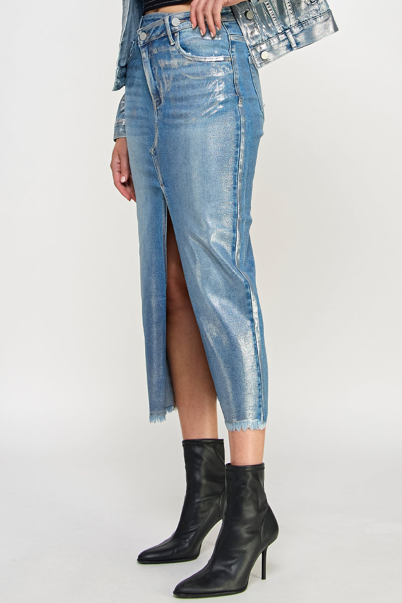 CROSSOVER METALLIC MAXI SKIRT