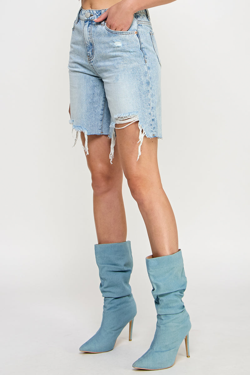 HIGH RISE RELAXED BERMUDA SHORTS