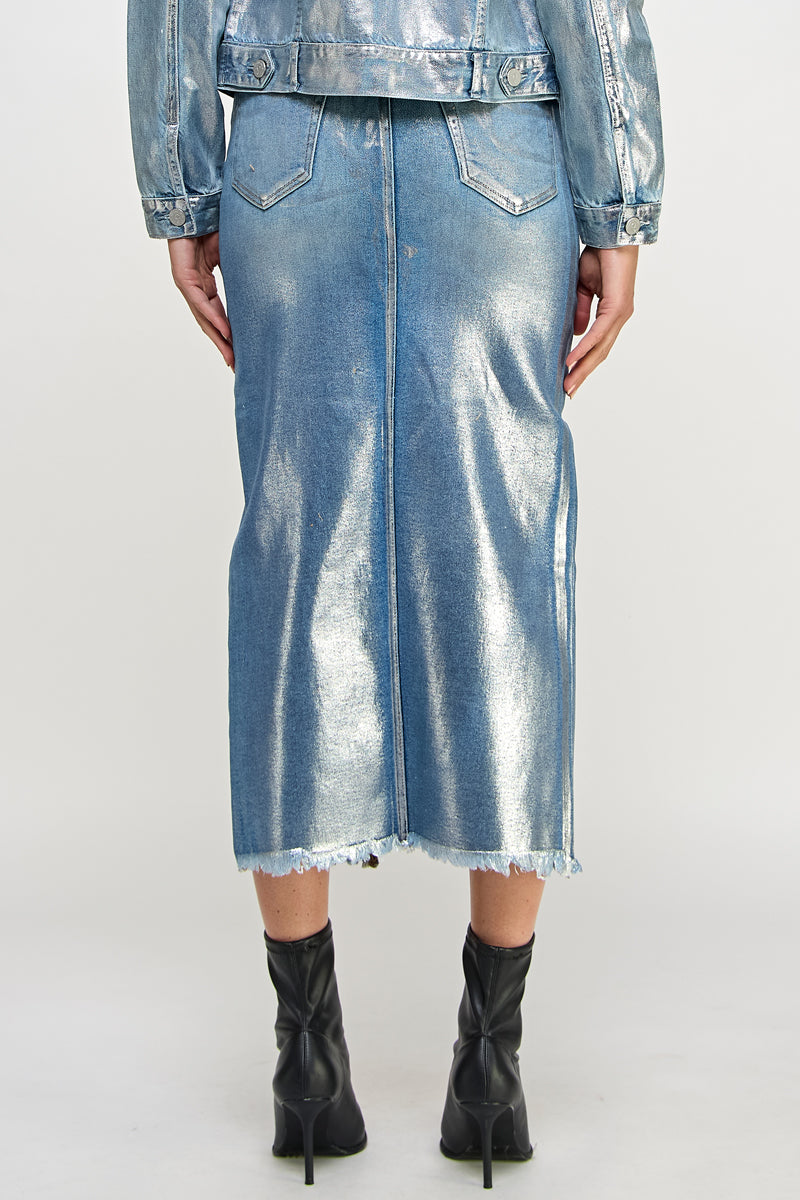 CROSSOVER METALLIC MAXI SKIRT