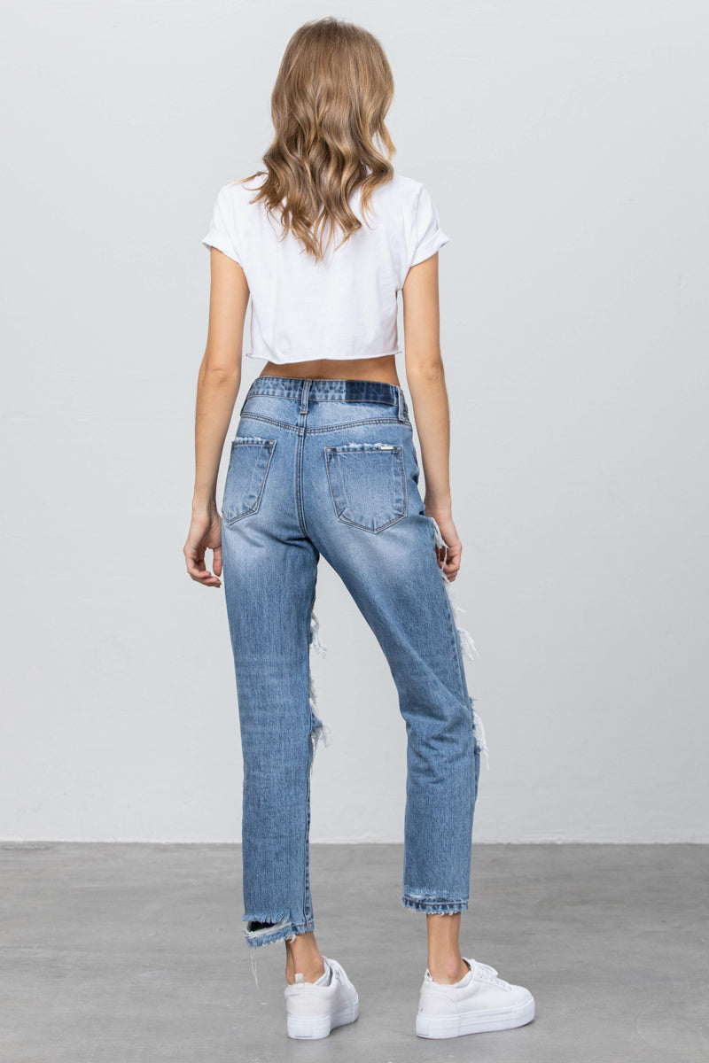 Last Project Heavy Destroyed Mom Jeans - Insanegene.com