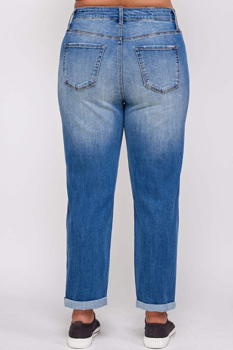 TAKE IT EASY PLUS SIZE SLIM FIT BOYFRIEND JEANS - Insanegene.com